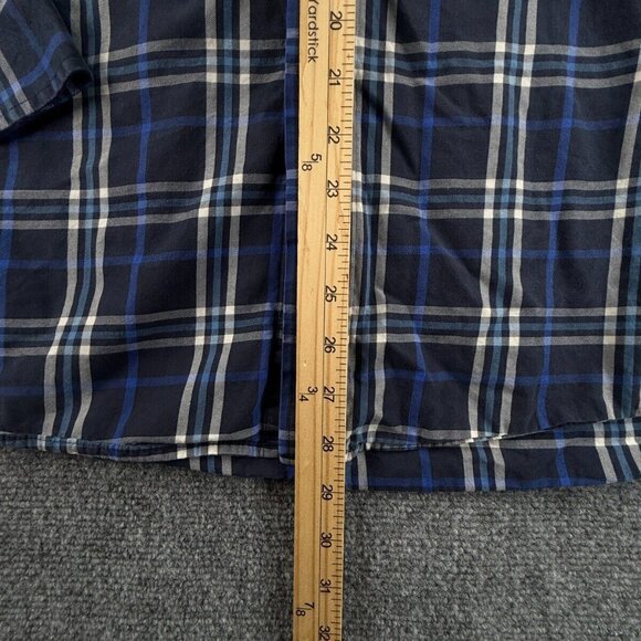 Wrangler George Strait Cowboy Cut Button Up Shirt Men Long Sleeve Plaid Blue - Picture 4 of 13